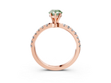 Rose gold Fancy Green Pear  Solitaire Diamond Pavé Band with Four-Prong Setting_61