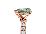Rose gold Fancy Green Pear  Solitaire Diamond Pavé Band with Four-Prong Setting_63