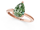 Rose gold Fancy Green Pear  Solitaire Diamond Ring with 4-Prong Setting on a Classic Band_4