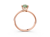 Rose gold Fancy Green Pear  Solitaire Diamond Ring with 4-Prong Setting on a Classic Band_6