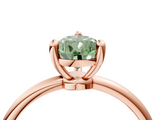 Rose gold Fancy Green Pear  Solitaire Diamond Ring with 4-Prong Setting on a Classic Band_7