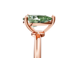 Rose gold Fancy Green Pear  Solitaire Diamond Ring with 4-Prong Setting on a Classic Band_8