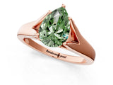 Rose gold Fancy Green Pear  Solitaire Diamond Ring with Cathedral Band and Four-Prong Setting_67