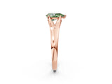 Rose gold Fancy Green Pear  Solitaire Diamond Ring with Cathedral Band and Four-Prong Setting_68