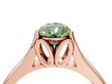 Rose gold Fancy Green Pear  Solitaire Diamond Ring with Cathedral Band and Four-Prong Setting_70