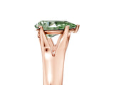 Rose gold Fancy Green Pear  Solitaire Diamond Ring with Cathedral Band and Four-Prong Setting_71
