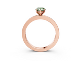Rose gold Fancy Green Pear  Solitaire Diamond Ring with Channel-Set Baguette Band and Four-Prong Setting_88