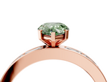 Rose gold Fancy Green Pear  Solitaire Diamond Ring with Channel-Set Baguette Band and Four-Prong Setting_89