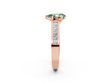 Rose gold Fancy Green Pear  Solitaire Diamond Ring with Channel-Set Band and Four-Prong Setting_5