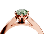 Rose gold Fancy Green Pear  Solitaire Diamond Ring with Channel-Set Band and Four-Prong Setting_7