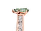 Rose gold Fancy Green Pear  Solitaire Diamond Ring with Channel-Set Band and Four-Prong Setting_8