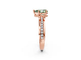 Rose gold Fancy Green Pear  Solitaire Diamond Ring with Channel Set Band and Six-Prong Setting_50