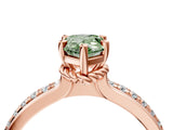 Rose gold Fancy Green Pear  Solitaire Diamond Ring with Channel Set Band and Six-Prong Setting_52