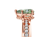 Rose gold Fancy Green Pear  Solitaire Diamond Ring with Channel Set Band and Six-Prong Setting_53