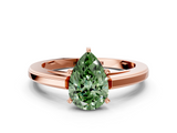 Rose gold Fancy Green Pear  Solitaire Diamond Ring with Four-Prong Setting and Classic Band_3
