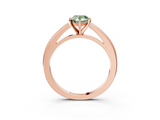 Rose gold Fancy Green Pear  Solitaire Diamond Ring with Four-Prong Setting and Classic Band_6