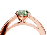 Rose gold Fancy Green Pear  Solitaire Diamond Ring with Four-Prong Setting and Classic Band_7