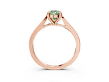 Rose gold Fancy Green Pear  Solitaire Diamond Ring with Four-Prong Setting and Tapered Band 4