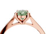 Rose gold Fancy Green Pear  Solitaire Diamond Ring with Four-Prong Setting and Tapered Band 5