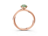 Rose gold Fancy Green Pear  Solitaire Diamond Ring with Four-Prong Setting on a Plain Band_23