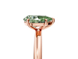 Rose gold Fancy Green Pear  Solitaire Diamond Ring with Four-Prong Setting on a Plain Band_25