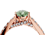 Rose gold Fancy Green Pear  Solitaire Diamond Ring with Pavé Band and Four-Prong Setting_73