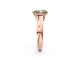 Rose gold Fancy Green Pear  Solitaire Diamond Ring with Pave Band and Six-Prong Setting_34