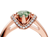 Rose gold Fancy Green Pear  Solitaire Diamond Ring with Pave Band and Six-Prong Setting_36