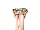 Rose gold Fancy Green Pear  Solitaire Diamond Ring with Pave Band and Six-Prong Setting_37