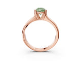 Rose gold Fancy Green Pear  Solitaire Diamond Ring with Six-Prong Cathedral Setting_35