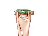 Rose gold Fancy Green Pear  Solitaire Diamond Ring with Six-Prong Cathedral Setting_37