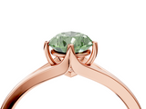 Rose gold Fancy Green Pear  Solitaire Diamond Ring with Six-Prong Setting and Tapered Band_21