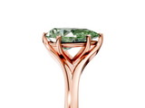 Rose gold Fancy Green Pear  Solitaire Diamond Ring with Six-Prong Setting and Tapered Band_22