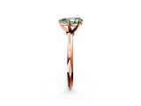 Rose gold Fancy Green Pear  Solitaire Diamond Ring with Six-Prong Setting on a Classic Band 2