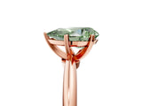 Rose gold Fancy Green Pear  Solitaire Diamond Ring with Six-Prong Setting on a Classic Band 5