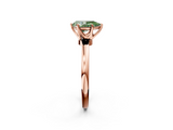 Rose gold Fancy Green Pear  Solitaire Diamond Ring with Six-Prong Setting on a Classic Band_5