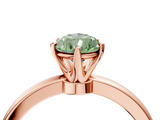 Rose gold Fancy Green Pear  Solitaire Diamond Ring with Six-Prong Setting on a Classic Band_7