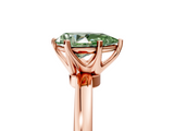 Rose gold Fancy Green Pear  Solitaire Diamond Ring with Six-Prong Setting on a Classic Band_8
