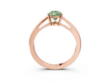 Rose gold Fancy Green Pear  Solitaire Diamond Ring with Split Shank and Four-Prong Setting_15