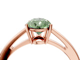 Rose gold Fancy Green Pear  Solitaire Diamond Ring with Split Shank and Four-Prong Setting_16