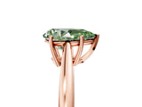 Rose gold Fancy Green Pear  Solitaire Diamond Ring with Split Shank and Four-Prong Setting_17