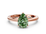 Rose gold Fancy Green Pear  Solitaire Diamond Ring with Split Shank and Four-Prong Setting_20