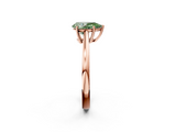 Rose gold Fancy Green Pear  Solitaire Diamond Ring with Split Shank and Four-Prong Setting_22