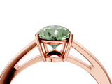 Rose gold Fancy Green Pear  Solitaire Diamond Ring with Split Shank and Four-Prong Setting_24