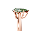 Rose gold Fancy Green Pear  Solitaire Diamond Ring with Split Shank and Four-Prong Setting_25