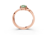 Rose gold Fancy Green Pear  Solitaire Diamond Ring with Split Shank and Prong Setting_39