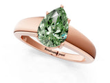Rose gold Fancy Green Pear  Solitaire Diamond Ring with Tapered Band and Four-Prong Setting_50