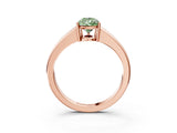 Rose gold Fancy Green Pear  Solitaire Diamond Ring with Tapered Band and Four-Prong Setting_52