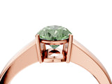 Rose gold Fancy Green Pear  Solitaire Diamond Ring with Tapered Band and Four-Prong Setting_53