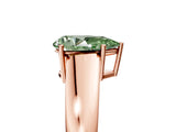 Rose gold Fancy Green Pear  Solitaire Diamond Ring with Tapered Band and Four-Prong Setting_54